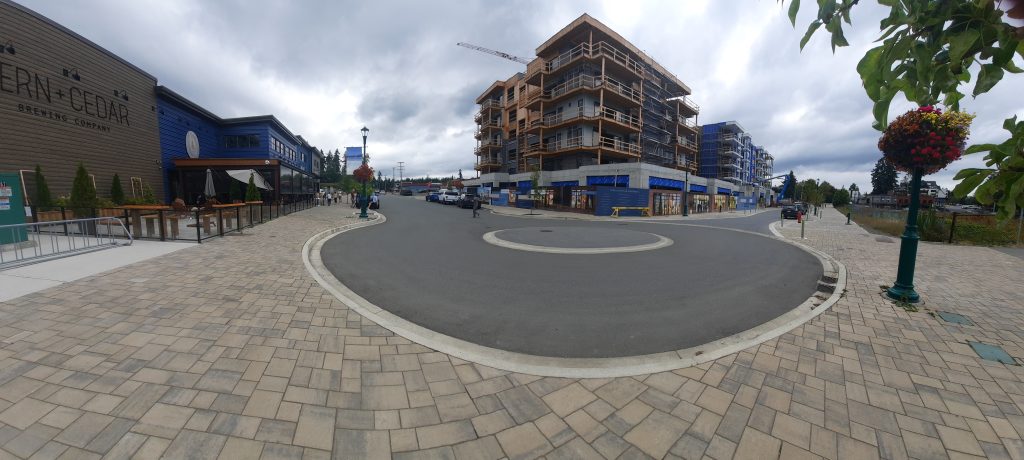 East Village panoramic photo from the roundabout showing Berwick Rd and Second Ave