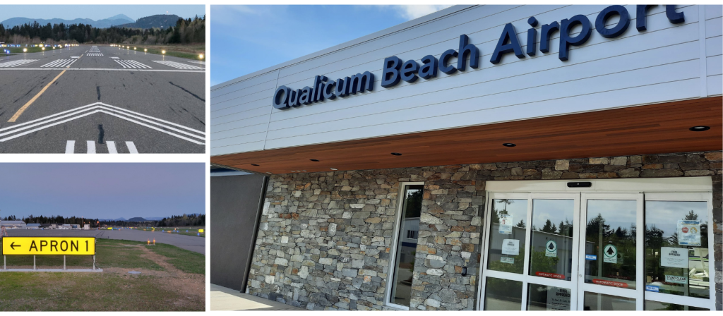 Collage of Airport and runways for Qualicum Beach public input