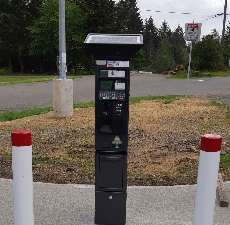 image of newly pay parking kiosk at airport