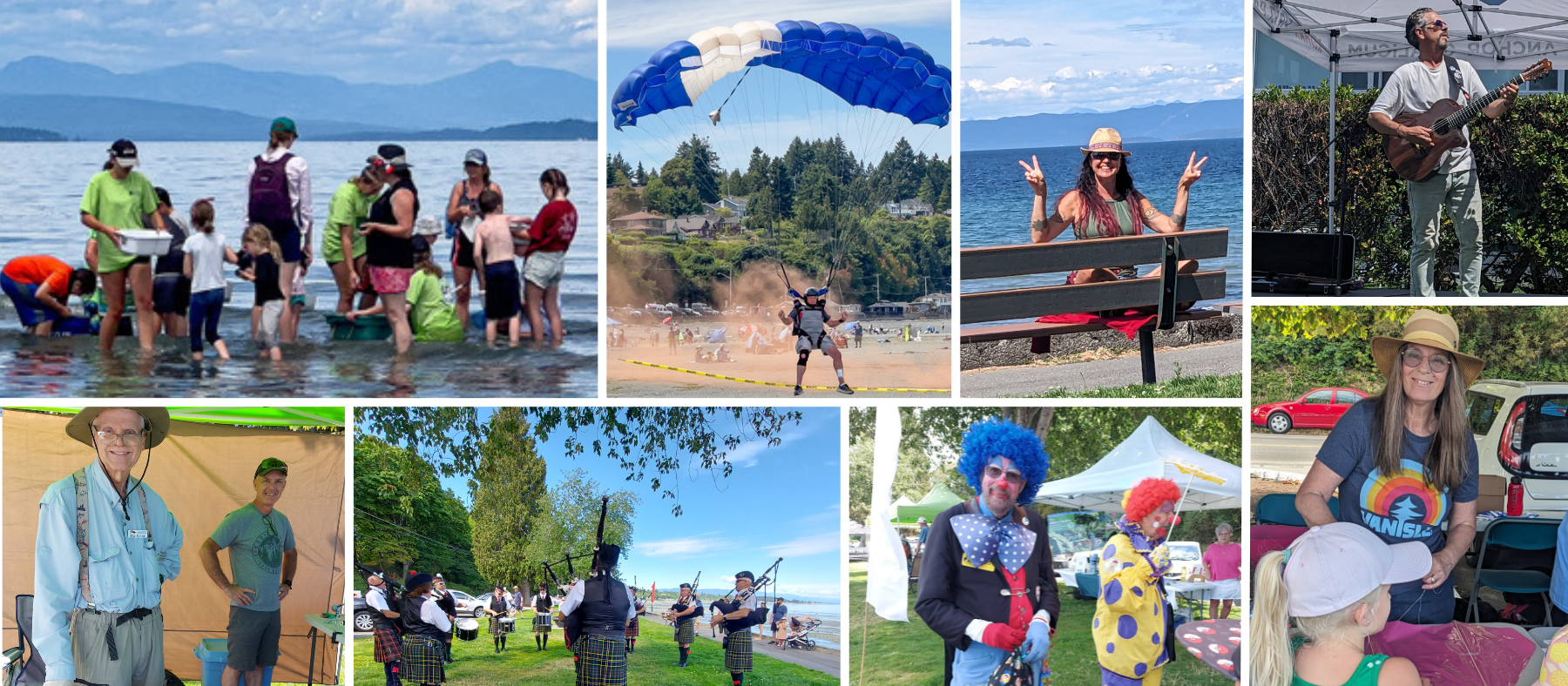 Collage of photos from Beach Day event