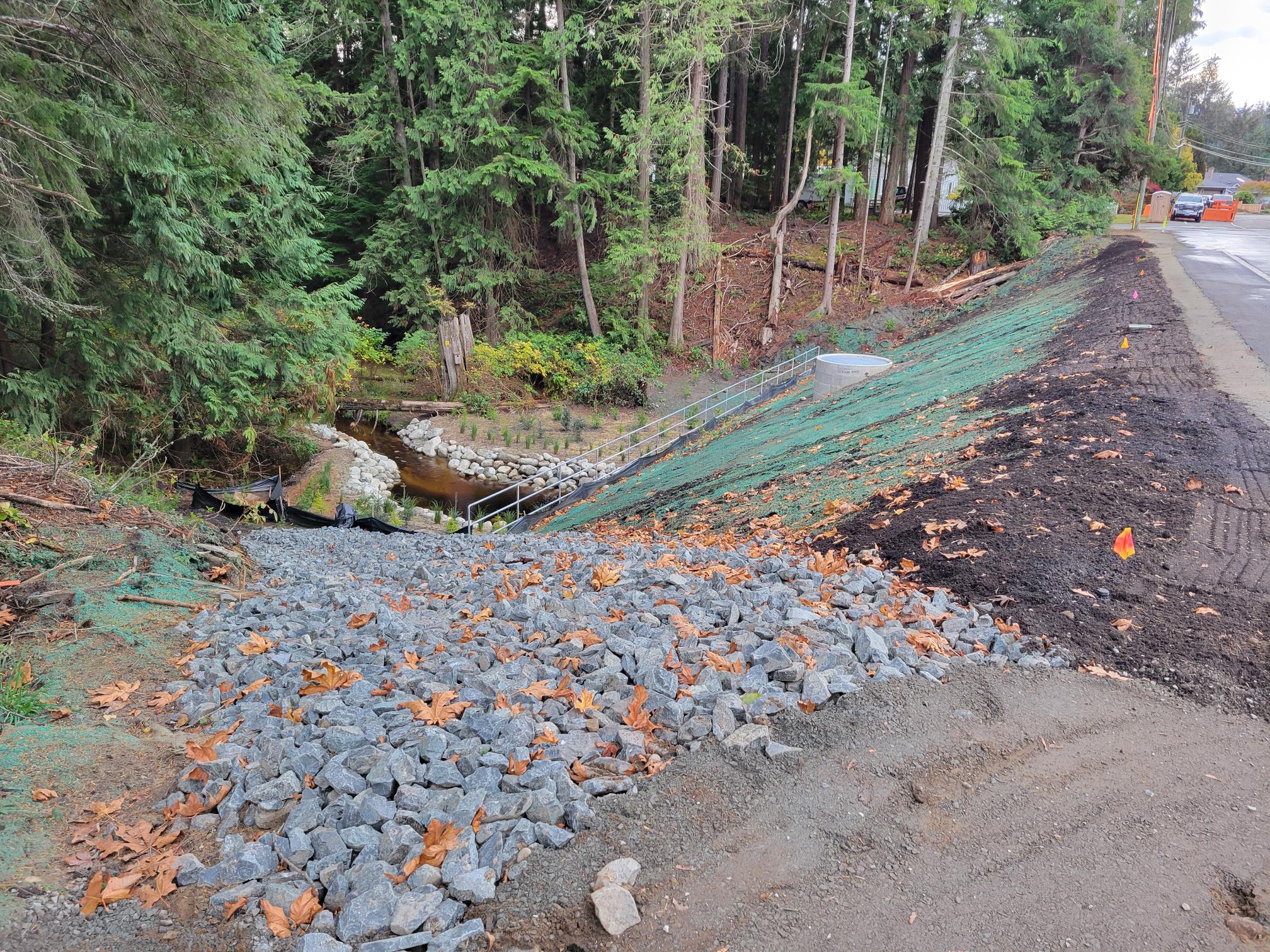 Crescent Road Culvert Repair slope