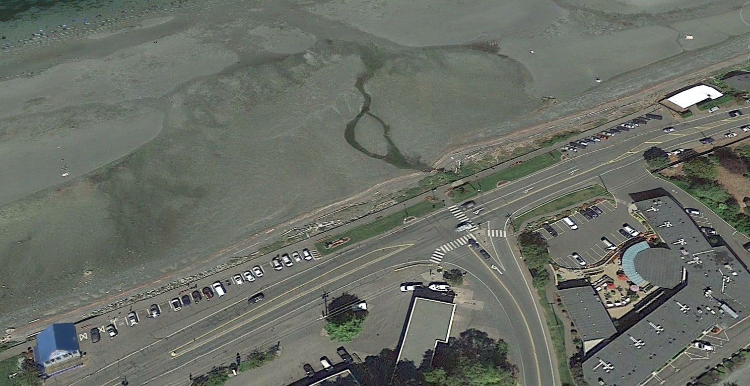 Before aerial view of the Memorial Roundabout