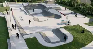 A rendering of the new skatepark design