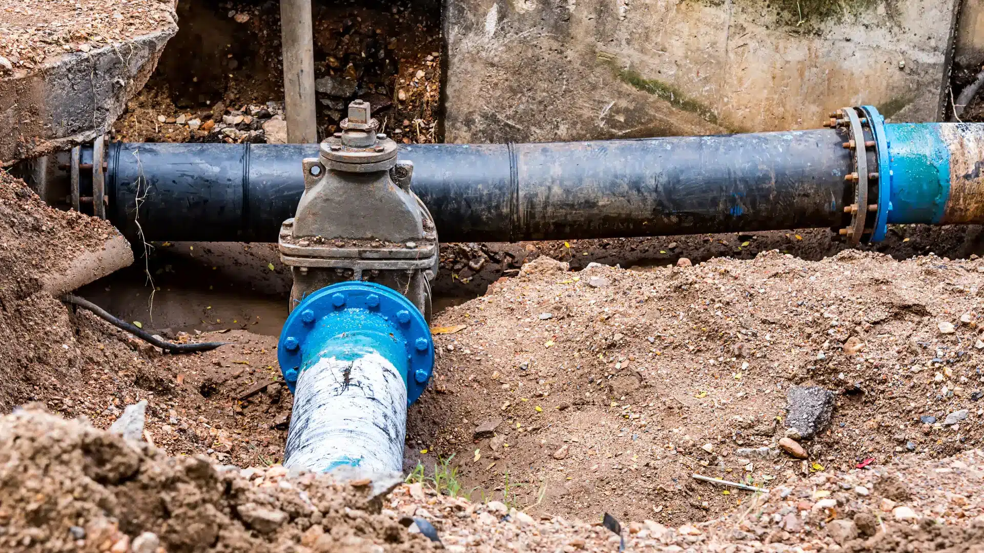 Water pipes in the ground.